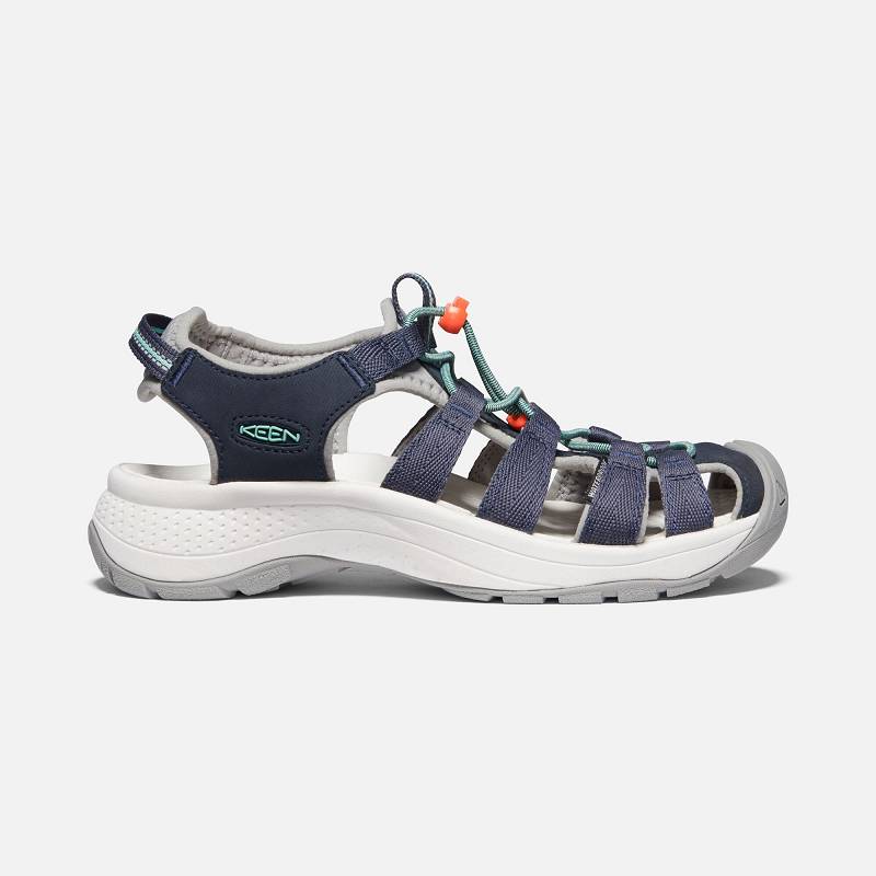 Keen Astoria West Trekkingsandalen Damen DE-53790 Navy/Beveled Glass - Keen Damenschuhe Navy